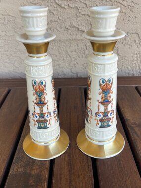 Mid Century Lenox USA Lido Candlesticks - Pair